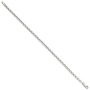 Sterling Silver 3mm Semi-solid Rolo Chain