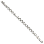 Sterling Silver 9.5mm Semi-solid Rolo Chain