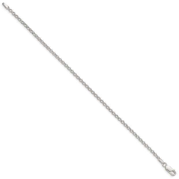 Sterling Silver 2.8mm Rolo Chain Anklet