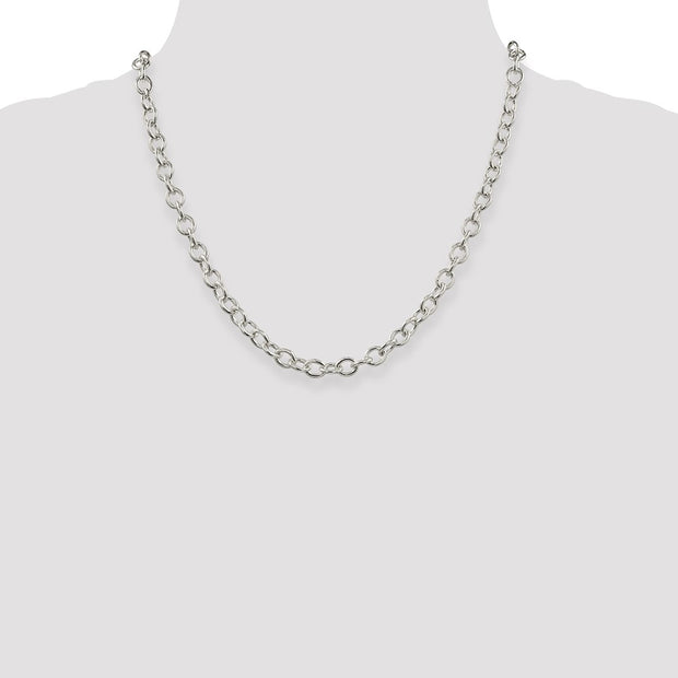 Sterling Silver 6.8mm Oval Cable Chain