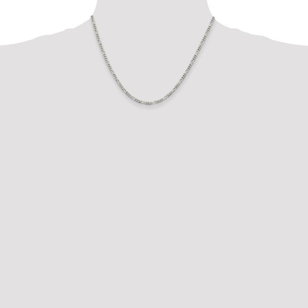 Sterling Silver 2.85mm Figaro Chain