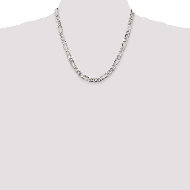 Sterling Silver 6.75mm Figaro Chain