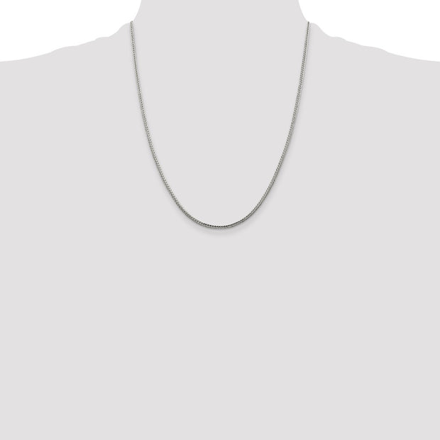 Sterling Silver 2mm Diamond-cut Round Franco Chain