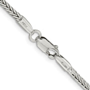 Sterling Silver 2.5mm Diamond-cut Round Franco Chain