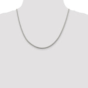 Sterling Silver 2.5mm Diamond-cut Round Franco Chain