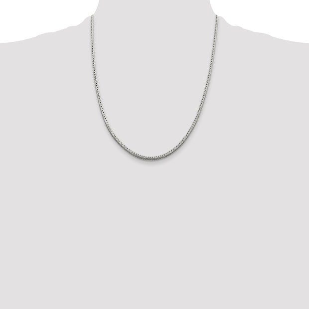 Sterling Silver 2.5mm Diamond-cut Round Franco Chain