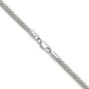 Sterling Silver 3.4mm Diamond-cut Round Franco Chain