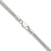 Sterling Silver 3.8mm Diamond-cut Round Franco Chain