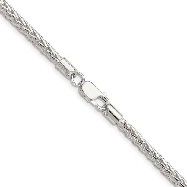 Sterling Silver 3.8mm Diamond-cut Round Franco Chain