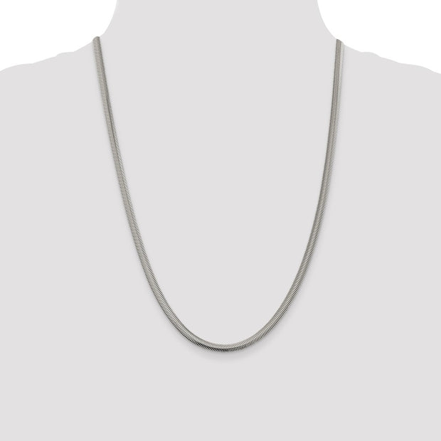 Sterling Silver 4.2mm Flat Oval Snake Chain