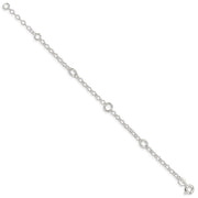 Sterling Silver Polished Fancy Rolo Chain Children's Bracelet
