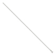 Sterling Silver 0.5mm Fancy Heart Link Anklet