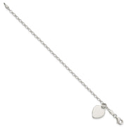 Sterling Silver Engraveable Heart Childs Bracelet