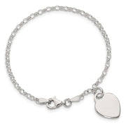Sterling Silver Engraveable Heart Childs Bracelet