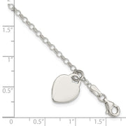 Sterling Silver Engraveable Heart Childs Bracelet