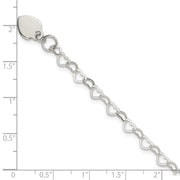 Sterling Silver Heart Link Childs Bracelet