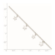 Sterling Silver Polished & Textured Stars Children's Bracelet