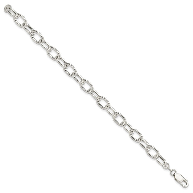 Sterling Silver Open Link Cable 8.50mm Bracelet