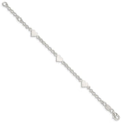 Sterling Silver Polished Hearts with . ext. Children's Bracelet