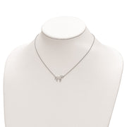 Sterling Silver Rhodium-plated Polished Horse w/ ext Necklace