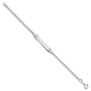 Sterling Silver Polished Curb Link Childrens 6.25 Inch ID Bracelet