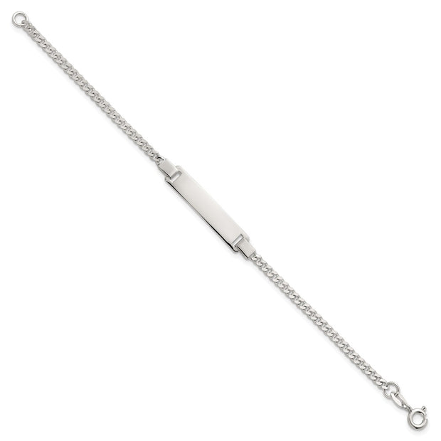 Sterling Silver Polished Curb Link Childrens 6.25 Inch ID Bracelet