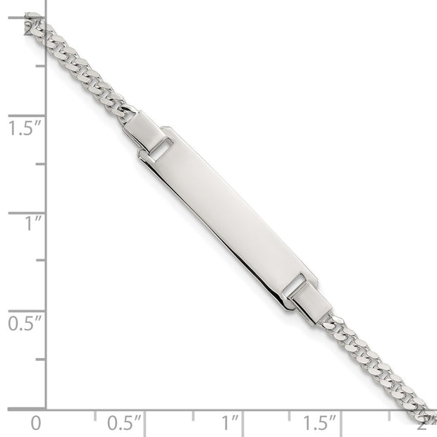 Sterling Silver Polished Curb Link Childrens 6.25 Inch ID Bracelet