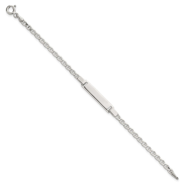 Sterling Silver Polished Anchor Link Childrens 6 Inch ID Bracelet