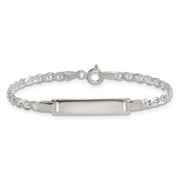 Sterling Silver Polished Anchor Link Childrens 6 Inch ID Bracelet