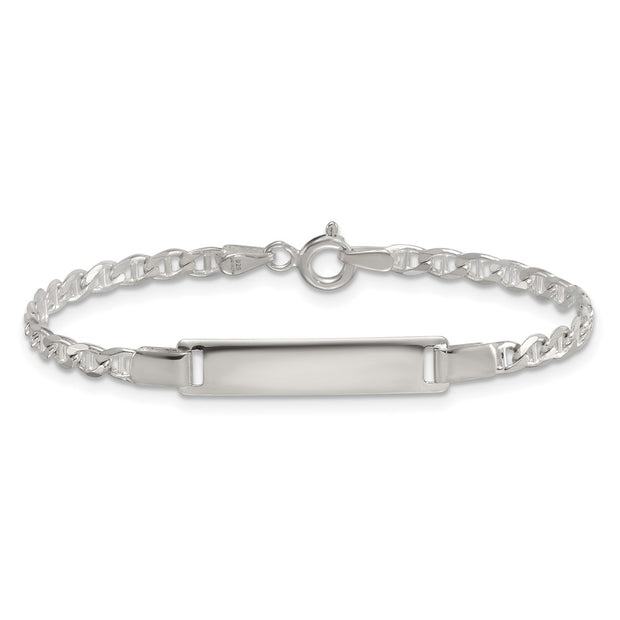 Sterling Silver Polished Anchor Link Childrens 6 Inch ID Bracelet