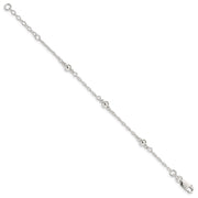 Sterling Silver Polished Fancy Bead with Extension Children's Bracelet