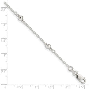 Sterling Silver Polished Fancy Bead with Extension Children's Bracelet