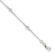 Sterling Silver Polished Fancy Bead with Extension Children's Bracelet