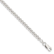 Sterling Silver Polished Beaded Chain with Ext. Children's Bracelet