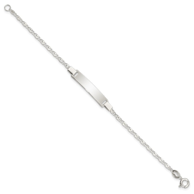 Sterling Silver Polished Engraveable Children's ID Bracelet