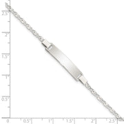 Sterling Silver Polished Engraveable Children's ID Bracelet