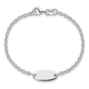 Sterling Silver Polished Childrens ID Bracelet