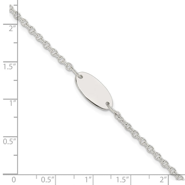 Sterling Silver Polished Childrens ID Bracelet
