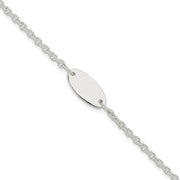 Sterling Silver Polished Childrens ID Bracelet