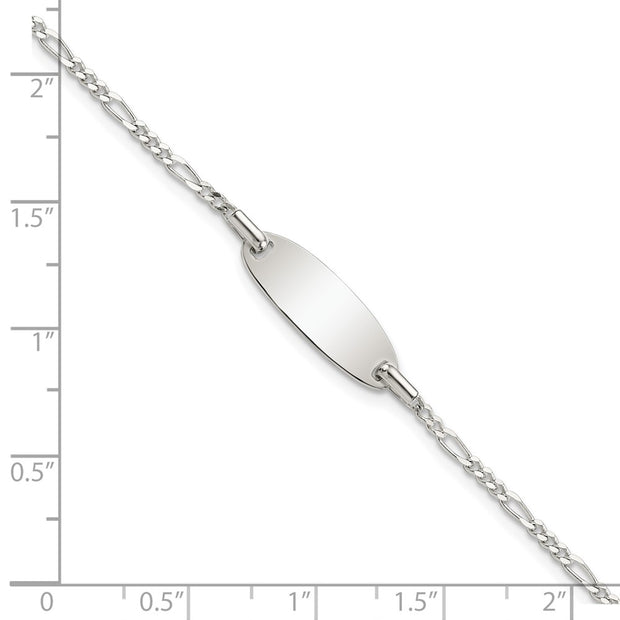 Sterling Silver Polished Childrens ID Bracelet