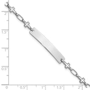 Sterling Silver Rhodium-plated Cross Children's ID Bracelet