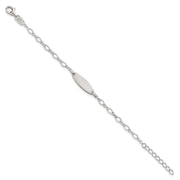 Sterling Silver Polished Fancy Link with Extension Childrens ID Bracelet