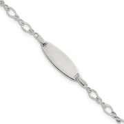 Sterling Silver Polished Fancy Link with Extension Childrens ID Bracelet