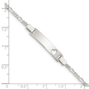 Sterling Silver Baby ID with Cut-out Heart Bracelet