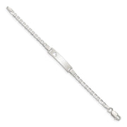 Sterling Silver Baby ID with Cut-out Heart Bracelet