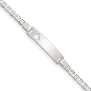 Sterling Silver Baby ID with Cut-out Heart Bracelet