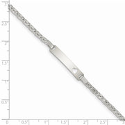 Sterling Silver Baby ID with Cut-out Heart Bracelet