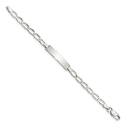 Sterling Silver Polished Engraveable Childrens ID Bracelet