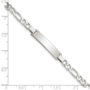 Sterling Silver Engraveable Childrens ID on Figaro Link Bracelet