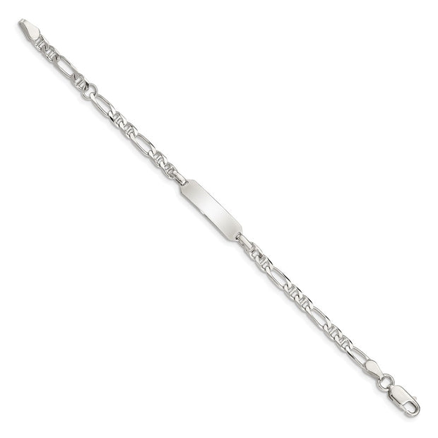 Sterling Silver Childrens ID Anchor Plus EXT Link Bracelet